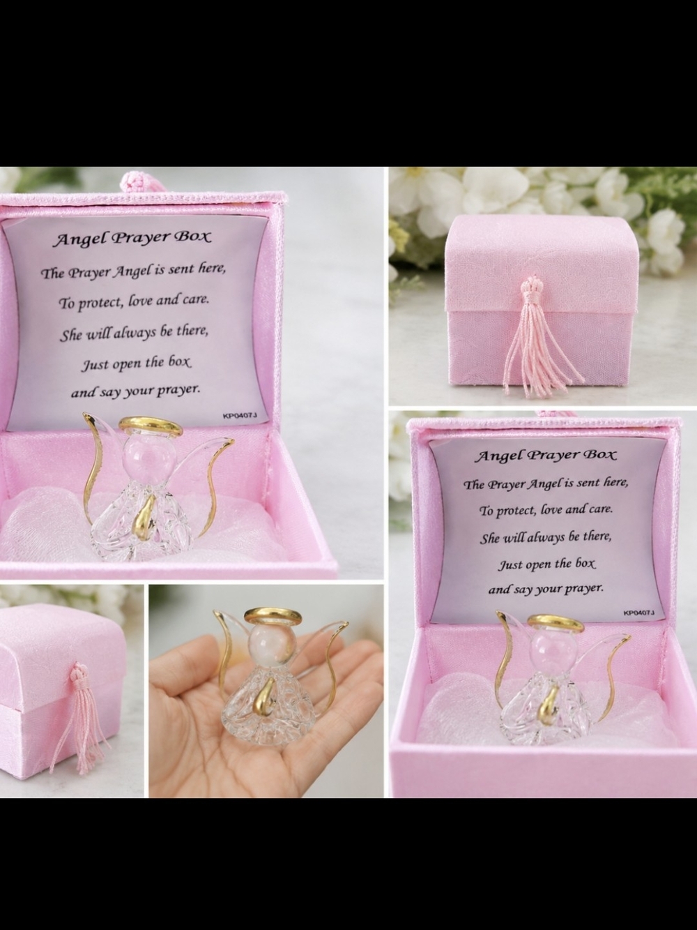 Pink Velvet Angel Prayer Brooch with Gold Accents - Sentimental Gift